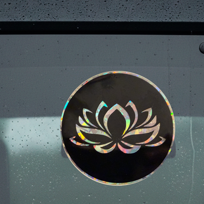 Lotus Flower Holo Sticker – Symbol of Peace, Growth & Mindfulness – Waterproof Vinyl Decal
