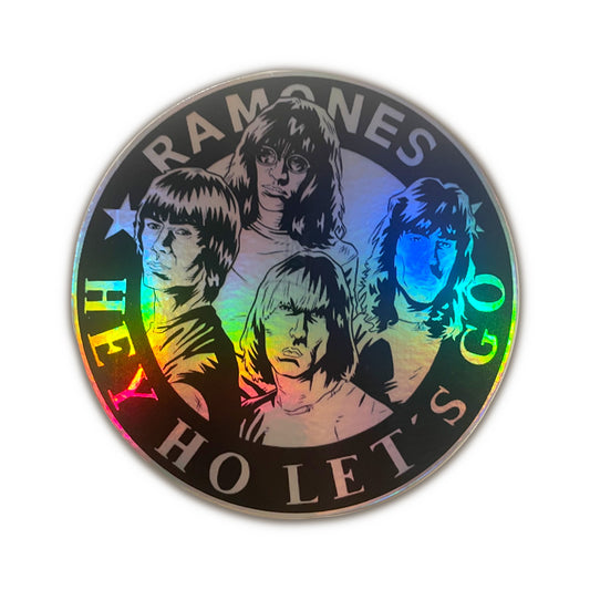 Ramones Holographic Decal – “Hey Ho Let’s Go” Round Punk Rock Sticke