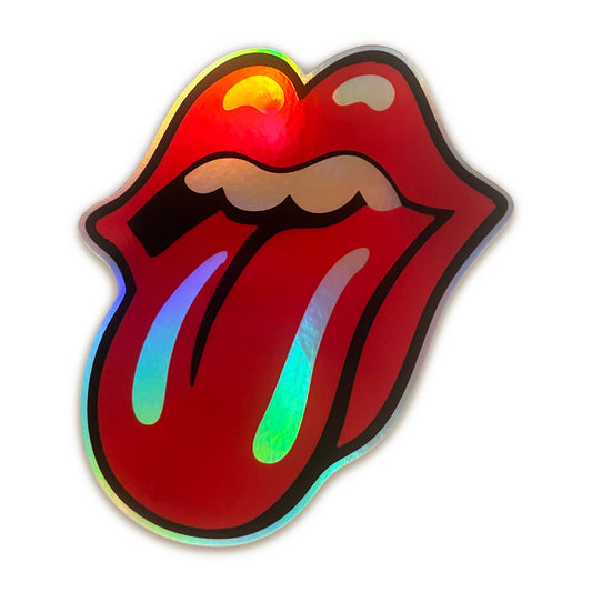 Rolling Stones Tongue Logo Holographic Sticker – Waterproof Vinyl Decal