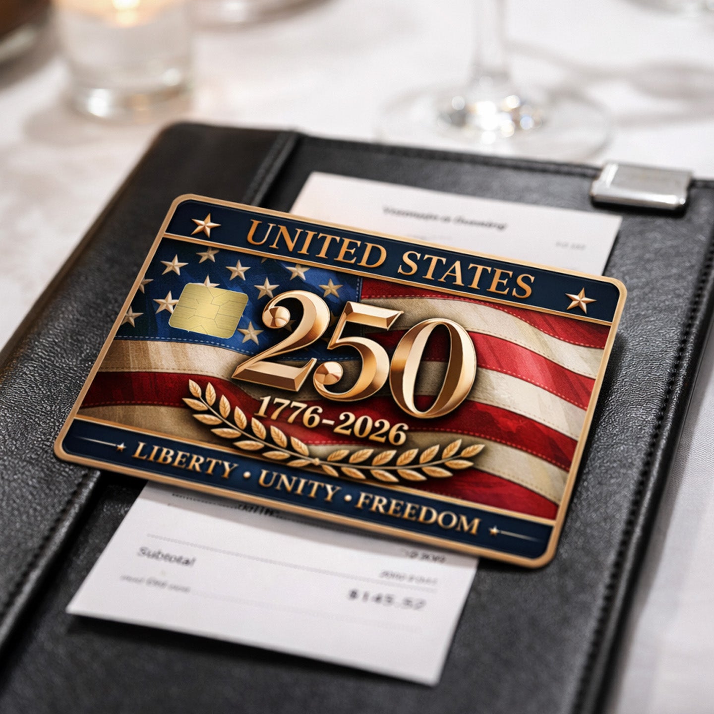 United States 250th Anniversary Card Sticker Pack (2) – Patriotic 1776–2026 Decals