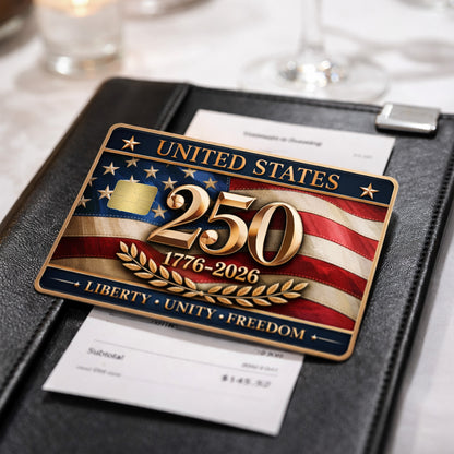 United States 250th Anniversary Card Sticker Pack (2) – Patriotic 1776–2026 Decals