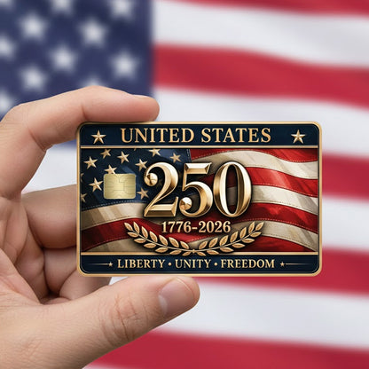 United States 250th Anniversary Card Sticker Pack (2) – Patriotic 1776–2026 Decals