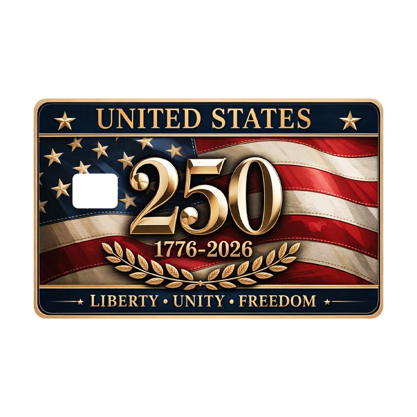 United States 250th Anniversary Card Sticker Pack (2) – Patriotic 1776–2026 Decals