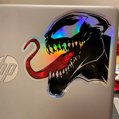 Venom Holographic Vinyl Sticker – 5"x5" Waterproof Marvel Antihero Decal