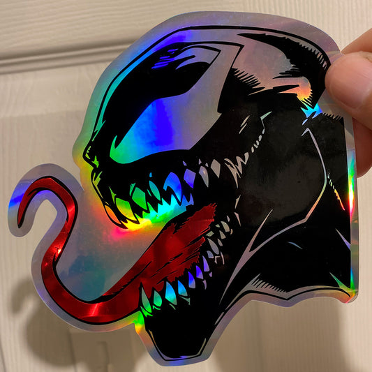 Venom Holographic Vinyl Sticker – 5"x5" Waterproof Marvel Antihero Decal