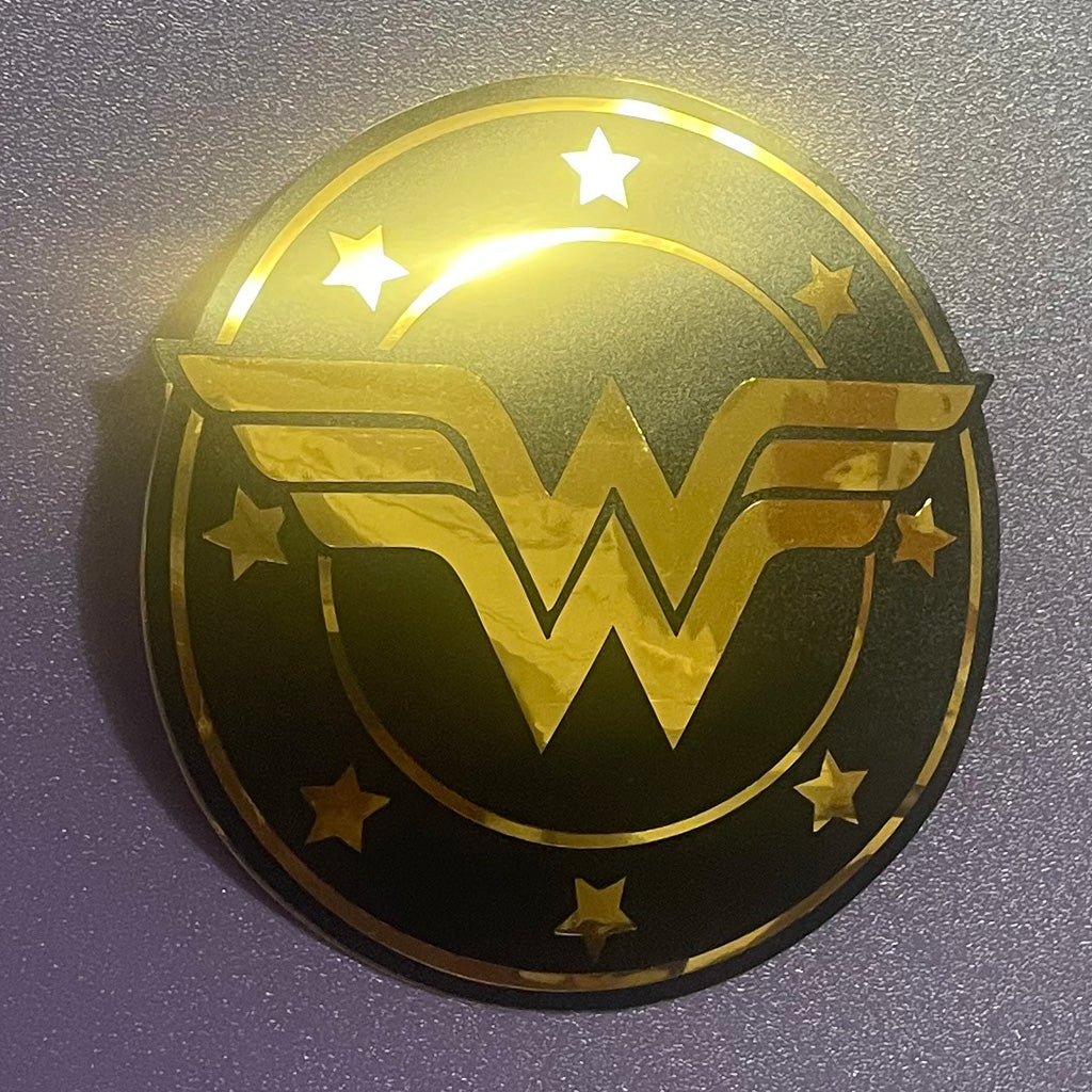 Wonder Woman Gold Emblem Decal – Waterproof Vinyl Sticker for Car, Laptop